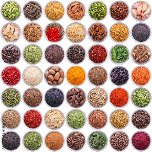 Photo: large collection of different spices and herbs large collection of different spices and herbs