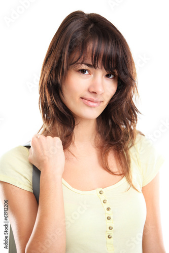 Photo: Nice female student smiling and looking at camera Nice female student smiling and looking at camera