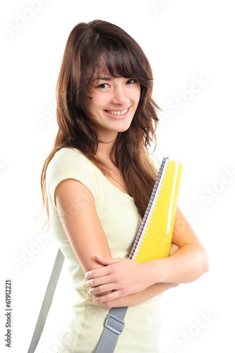 Photo: Nice female student smiling and looking at camera Nice female student smiling and looking at camera