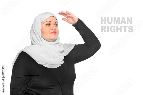 Photo: Young muslim woman looking to future. Young muslim woman looking to future.