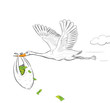 Stork Flying With Money Stork Flying With Money