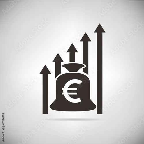 Vector: euro chart growth euro chart growth