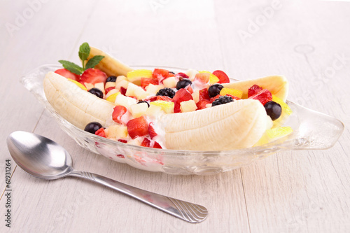 Photo: fruit salad and cream fruit salad and cream