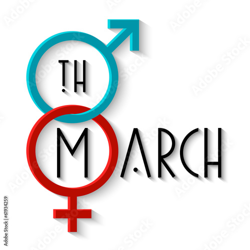 Vector: Women's day card with gender signs Women's day card with gender signs