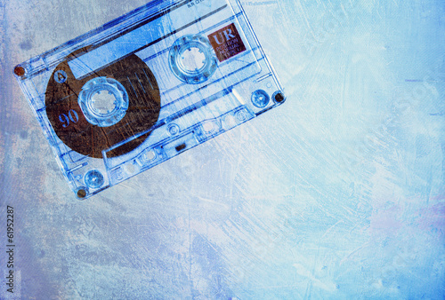 Photo: cassette blue texture cassette blue texture