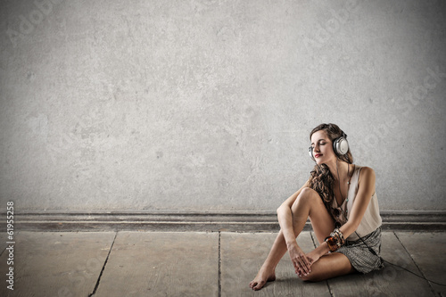 Photo: listening to music listening to music