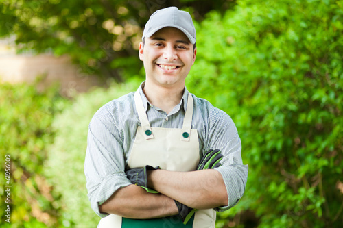 Photo: Portrait of a professional gardener Portrait of a professional gardener