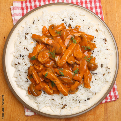 Photo: Pork Stroganoff with Rice Pork Stroganoff with Rice