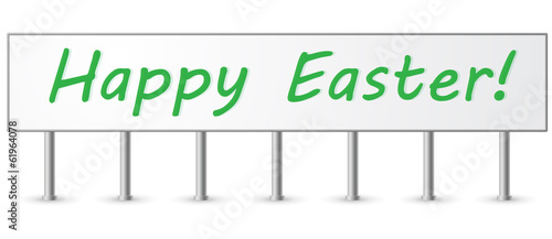 Vector: Green Happy Easter Signpost Green Happy Easter Signpost
