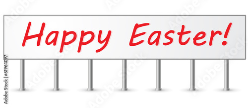Vector: Red Happy Easter Billboard Red Happy Easter Billboard