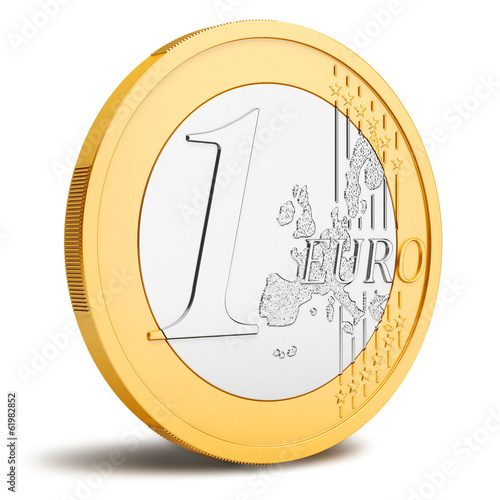 Illustration: One Euro coin isolated on white background One Euro coin isolated on white background