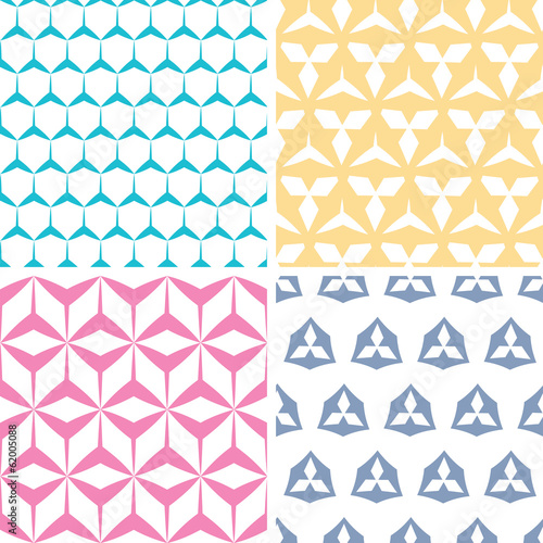 Vector: vector four abstract geraldic geometric pink seamless patterns vector four abstract geraldic geometric pink seamless patterns