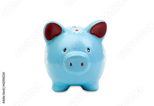 Photo: Funny blue piggy-bank Funny blue piggy-bank
