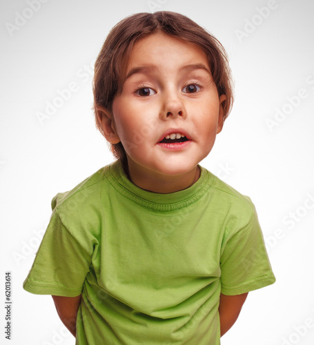 Photo: baby little girl swears emotions proves isolated on white backgr baby little girl swears emotions proves isolated on white backgr