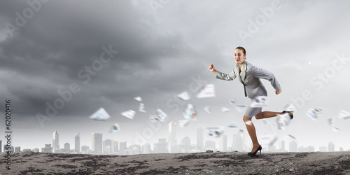 Photo: Running businesswoman Running businesswoman