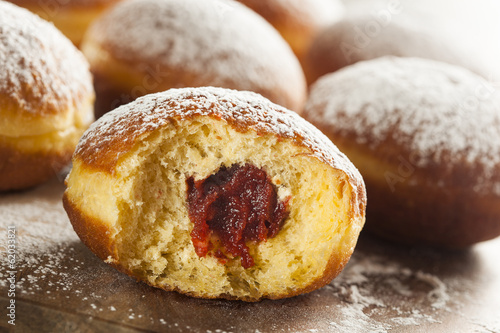 Photo: Homemade Raspberry Polish Paczki Donut Homemade Raspberry Polish Paczki Donut