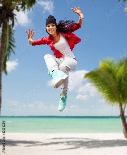 Photo: beautiful dancing girl jumping beautiful dancing girl jumping