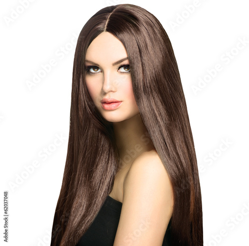 Photo: Beauty Woman with Long Healthy and Shiny Smooth Brown Hair Beauty Woman with Long Healthy and Shiny Smooth Brown Hair