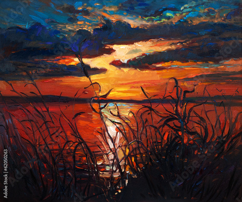  Lake on sunset