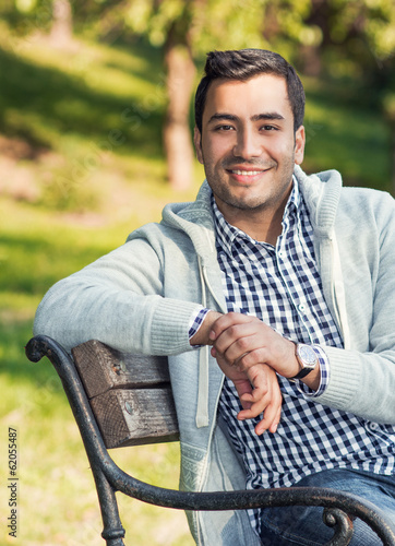 Photo: Portrait of a beautiful young man, outdoor Portrait of a beautiful young man, outdoor