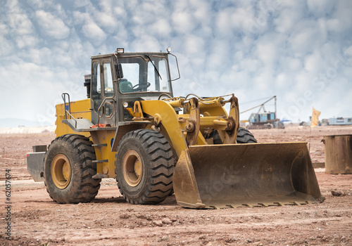 Photo: bulldozer on a building site bulldozer on a building site