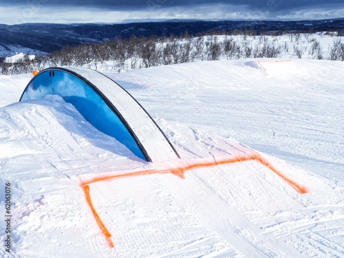 Photo: Winter fun park with rail Winter fun park with rail