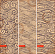 Vintage set of banners with ethnic waves Vintage set of banners with ethnic waves