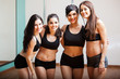 Group of pole dance students Group of pole dance students