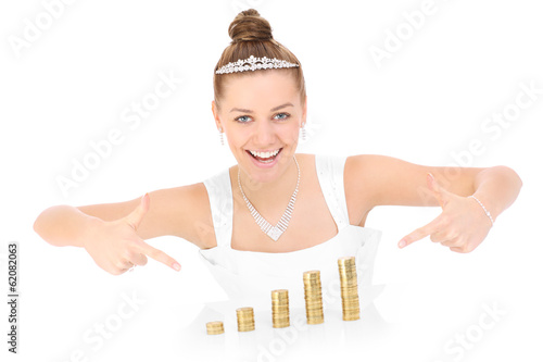 Photo: Happy bride with money Happy bride with money