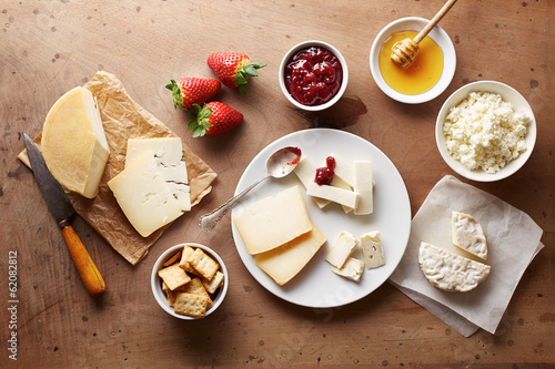 Photo: Cheese for breakfast overlook shot Cheese for breakfast overlook shot