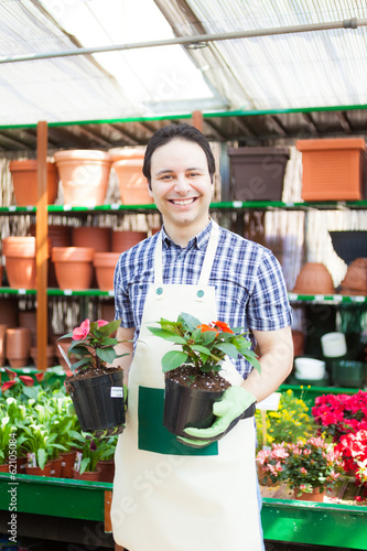 Photo: Greenhouse worker Greenhouse worker
