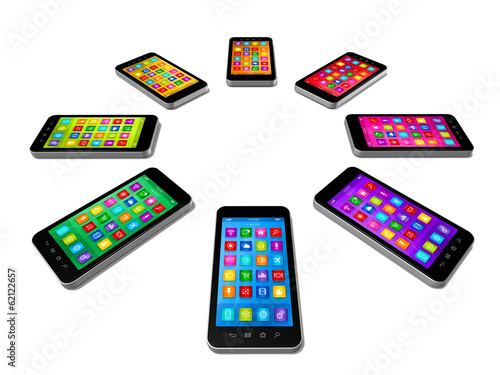 Illustration: Smartphones Colors Set Smartphones Colors Set