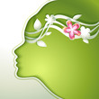 Beautiful young woman with flowers in hair Beautiful young woman with flowers in hair