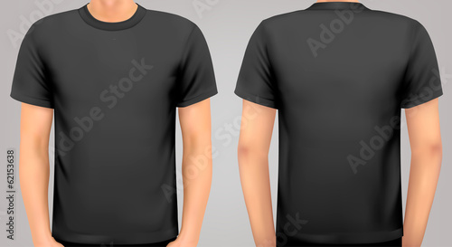 Vector: A male body with a black shirt on. Vector. A male body with a black shirt on. Vector.