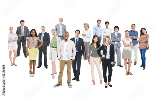 Photo: Group of Multiethnic World Business People on White Background Group of Multiethnic World Business People on White Background