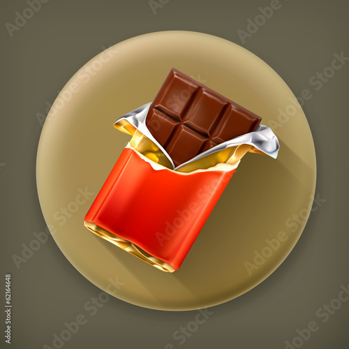 Vector: Chocolate, long shadow vector icon Chocolate, long shadow vector icon
