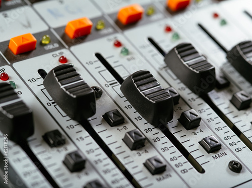 Photo: Recording studio faders Recording studio faders