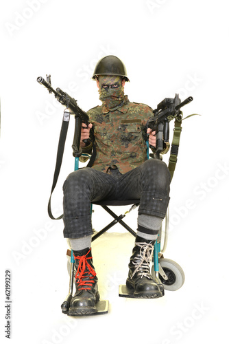 Photo: Soldier in wheelchair Soldier in wheelchair