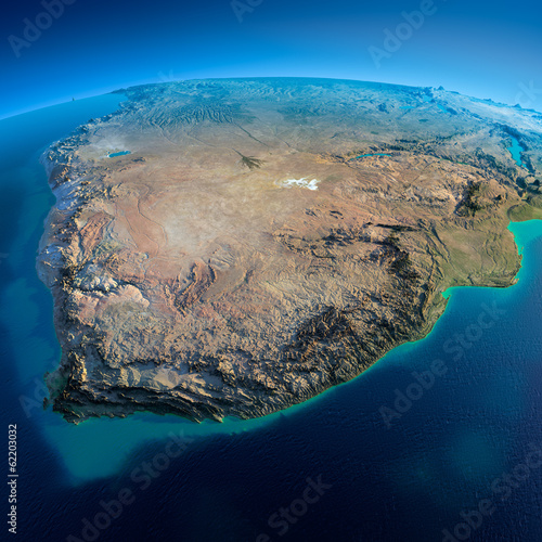 Illustration: Detailed Earth. South Africa Detailed Earth. South Africa