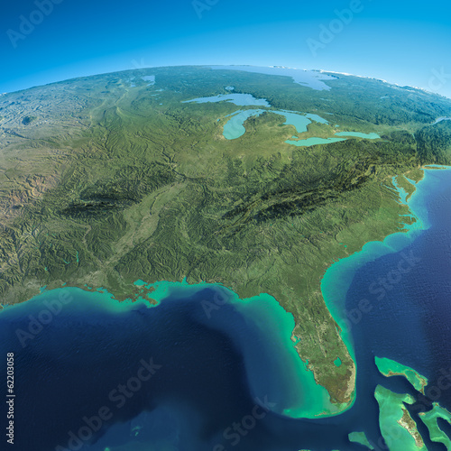 Illustration: Detailed Earth. Gulf of Mexico and Florida Detailed Earth. Gulf of Mexico and Florida