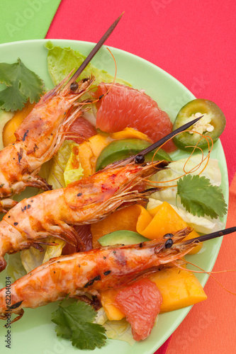 Photo: Whole Grilled Scampi With Citrus Salad Whole Grilled Scampi With Citrus Salad