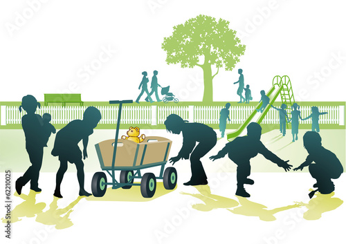 Vector: Spielplatz mit kinder Spielplatz mit kinder