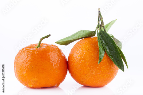 Photo: Tangerine on white background Tangerine on white background