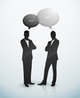 Conversation diccussion homme bulle Conversation diccussion homme bulle