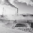 vapor above pool of tratment plant vapor above pool of tratment plant
