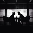couple in silhouette couple in silhouette