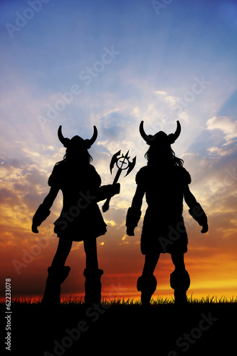 Illustration: viking silhouette viking silhouette