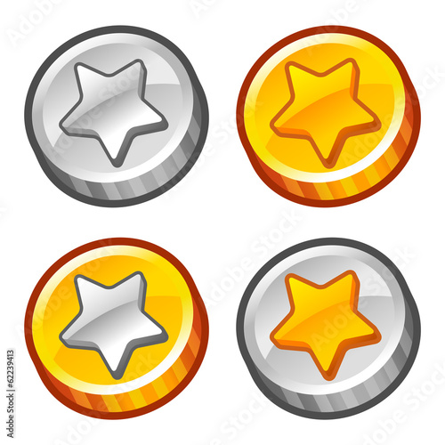 Vector: Star coins 4 Star coins 4