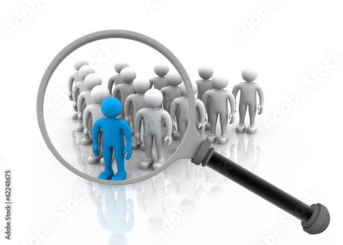Illustration: Searching for the right person.. Searching for the right person..