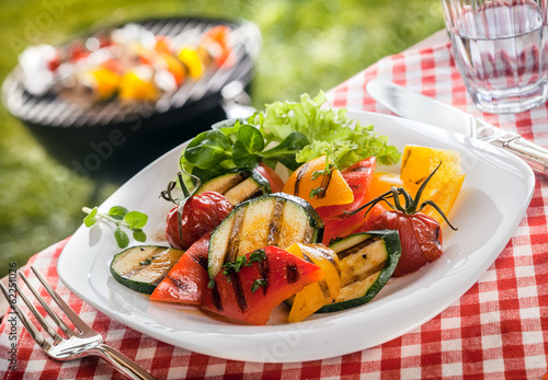 Photo: Serving of succulent roasted vegetarian, fresh vegetables Serving of succulent roasted vegetarian, fresh vegetables